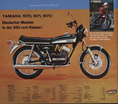 Prospekt der RD 350 aus 1973